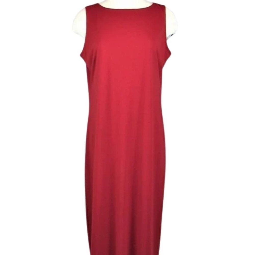 Dress Red Maxi Sleeveless Pullover Boatneck Style & Co Women's Size Large